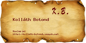 Kolláth Botond névjegykártya